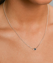 Load image into Gallery viewer, Round London Blue Topaz & Cz Necklace