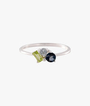 Load image into Gallery viewer, Gemstone Tripple Cluster Ring