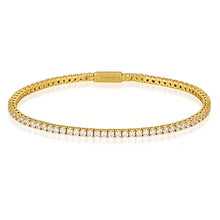 Load image into Gallery viewer, Gold Milestone 2mm Cz Tennis Bracelet