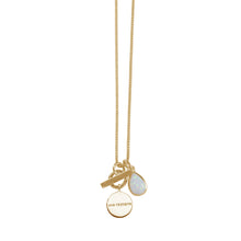 Load image into Gallery viewer, Box Chain Necklace With Toggle And Pear Opal