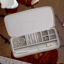 Load image into Gallery viewer, Oatmeal Sleek Necklace Travel Jewellery Box
