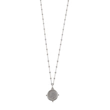 Load image into Gallery viewer, Rosario Necklace with Compass Silver
