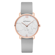 Load image into Gallery viewer, Miss Ocean Marble Rose Gold Grey Leather Watch