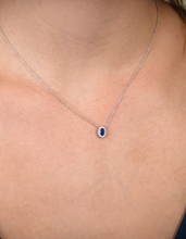 Load image into Gallery viewer, Silver Blue Cubic Zirconia Glow Necklace