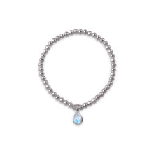Load image into Gallery viewer, Stretchy Ball Bracelet With Pear Moonstone