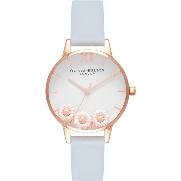 Pretty Daisy Rose Gold & Pale Blue Watch