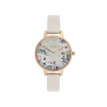 Load image into Gallery viewer, Watercolour-Painted Floral Rose Gold & Pearl Pink Watch