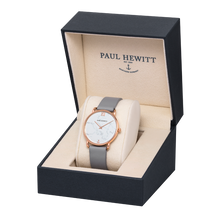 Load image into Gallery viewer, Miss Ocean Marble Rose Gold Grey Leather Watch