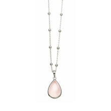 Load image into Gallery viewer, Rosario Necklace with Pear Shaped Rose Quartz
