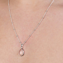 Load image into Gallery viewer, Rosario Necklace with Pear Shaped Rose Quartz