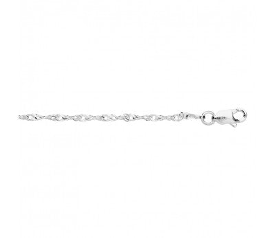 Silver Anklet with Singapore Twist Link