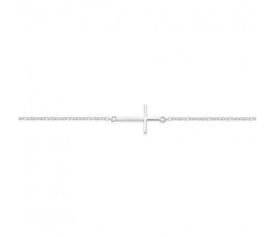 Plain Silver Cross Bracelet
