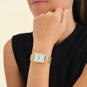 Boxy Gold Mesh Watch