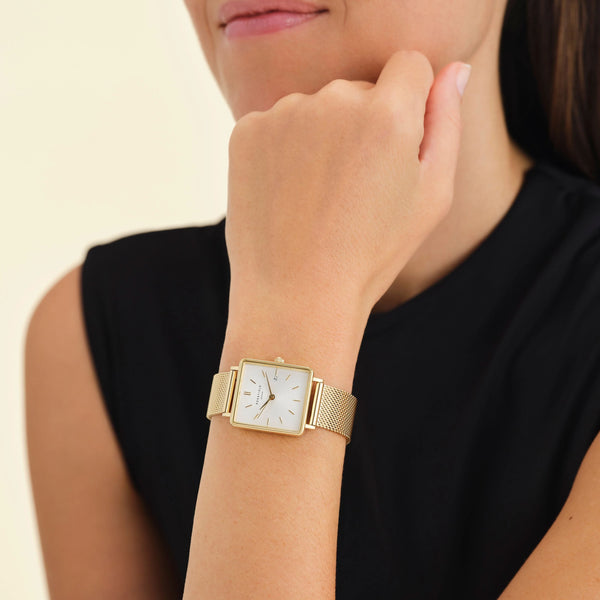 Boxy Gold Mesh Watch