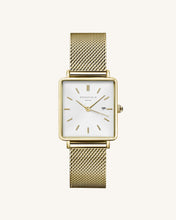 Load image into Gallery viewer, Boxy Gold Mesh Watch
