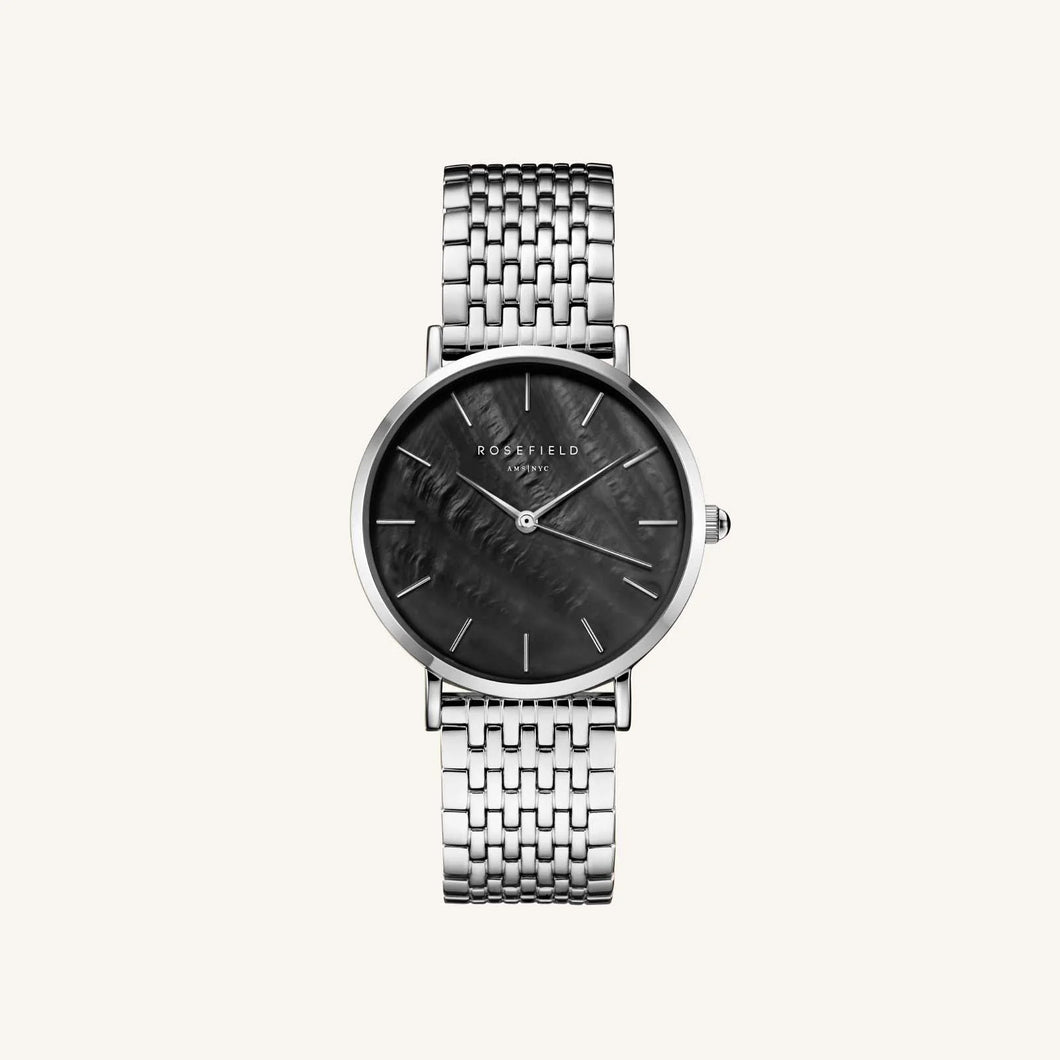 Upper East Side Black Silver Watch