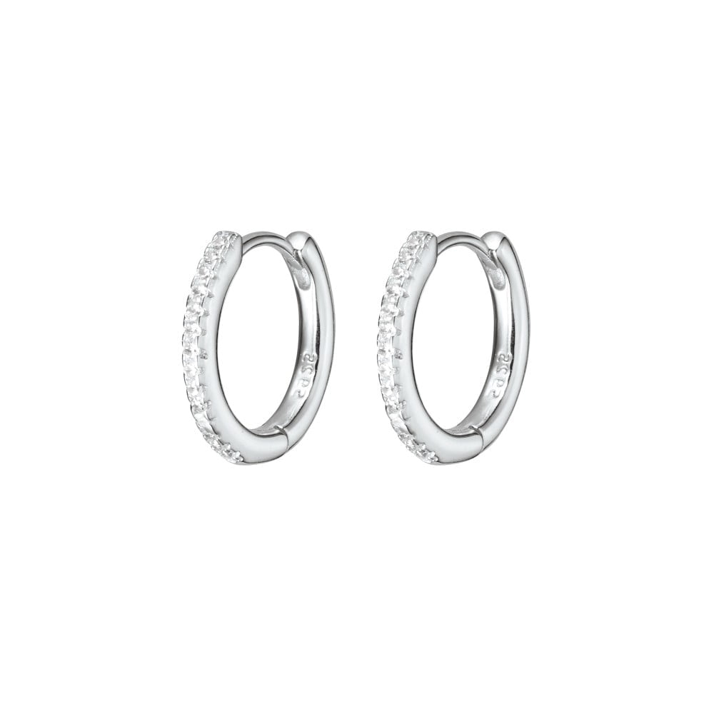Huggie Earrings With CZ Details
