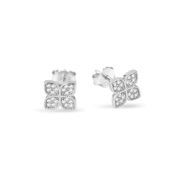 Pavé Flower Stud Earrings
