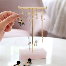 Load image into Gallery viewer, Small Rose Quartz T-Bar Jewellery Stand
