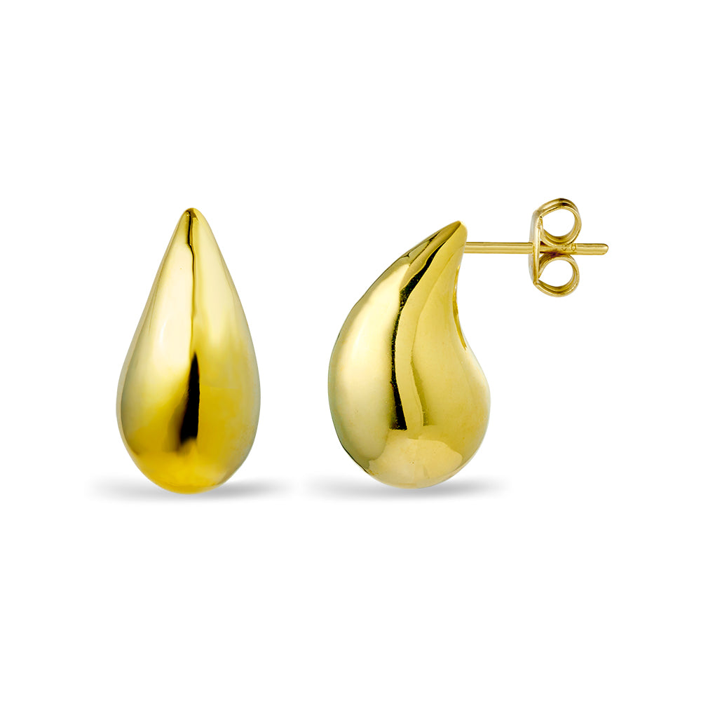 Gold Teardrop Stud Earrings