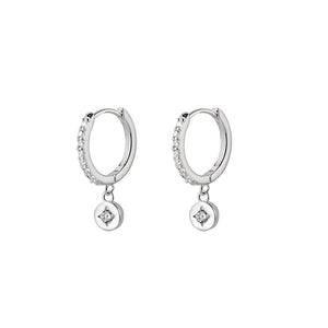 Cz Drop Huggie Earrings