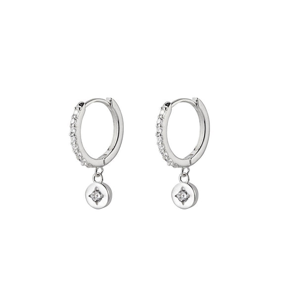 Cz Drop Huggie Earrings