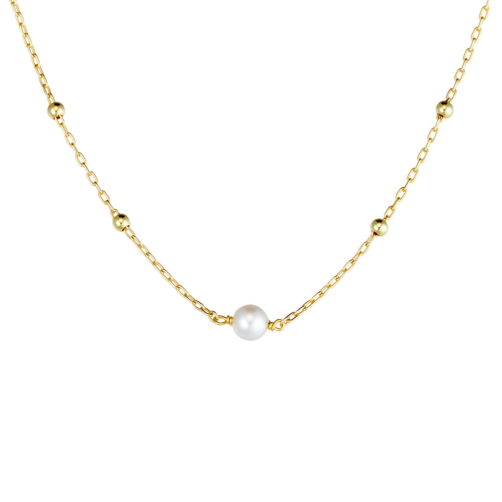 Gold Satellite Chain & Pearl Necklace