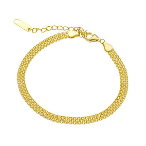 Gold Flat Mesh Link Bracelet