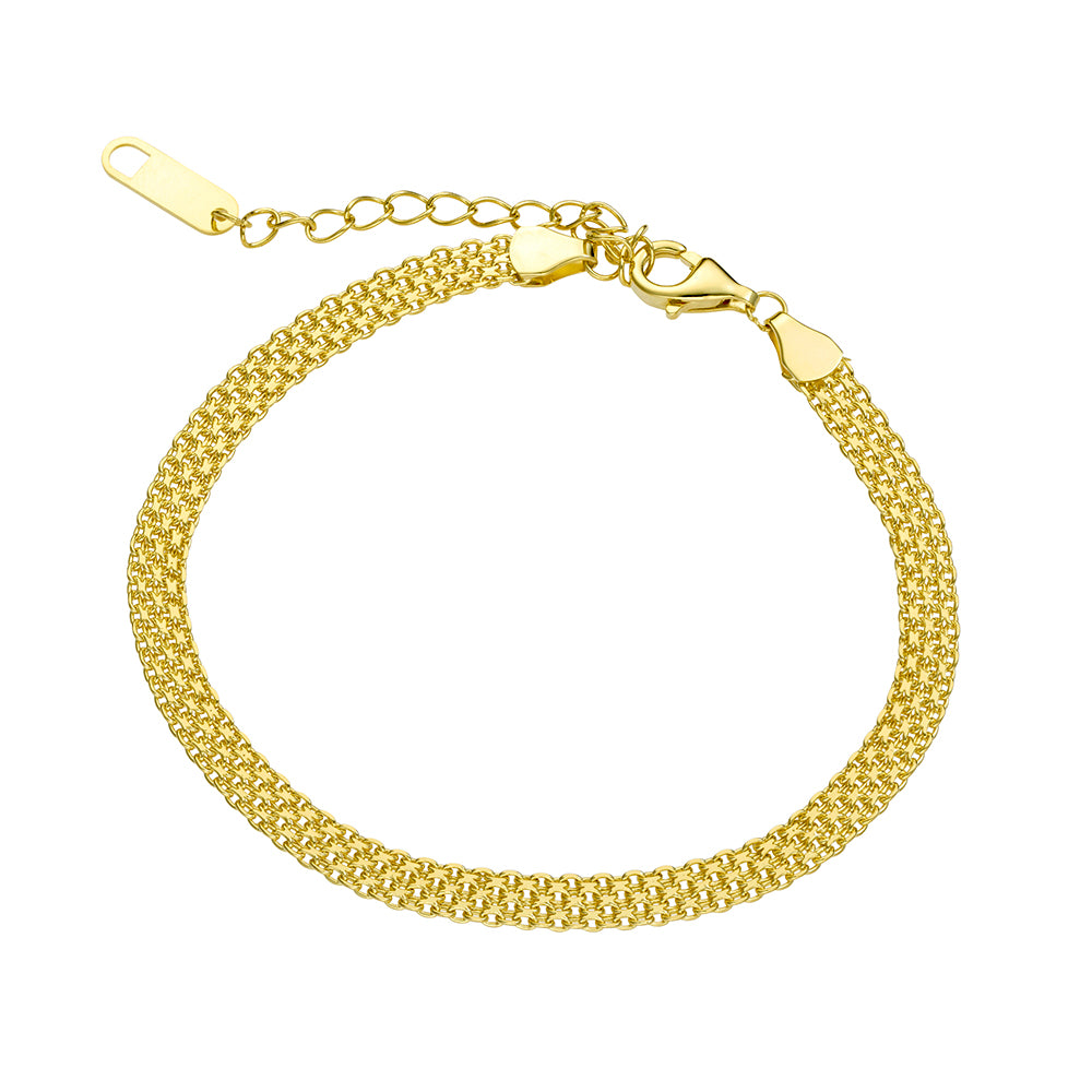 Gold Flat Mesh Link Bracelet