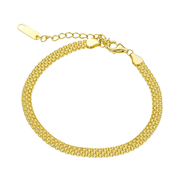 Gold Flat Mesh Link Bracelet
