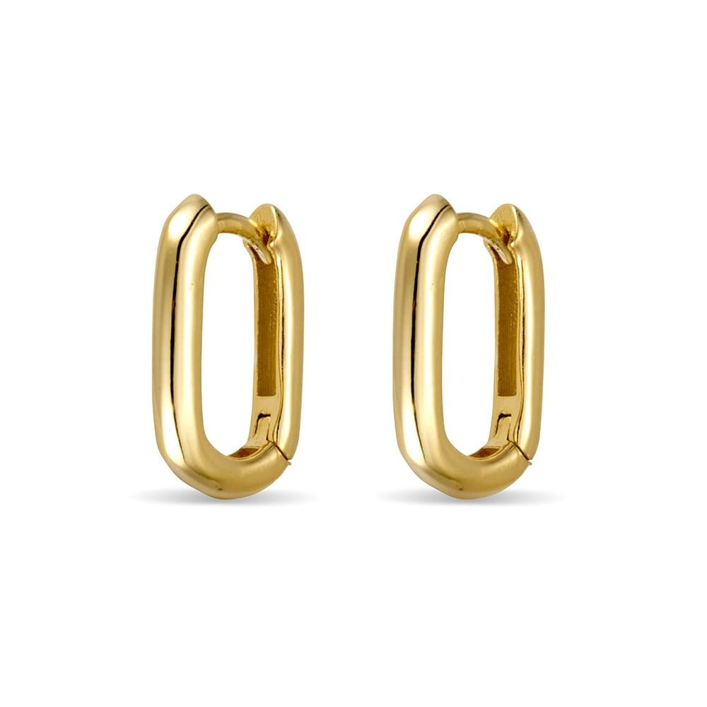 Gold Oval Paper Clip Earrings