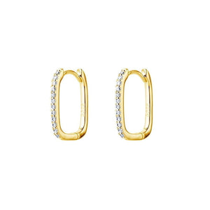 Gold Fine Cz Paper Clip earrings