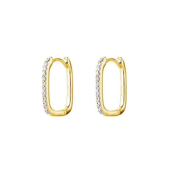 Gold Fine Cz Paper Clip earrings