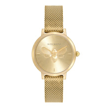 Load image into Gallery viewer, Signature Bee Ultra Slim Gold Mesh Watch
