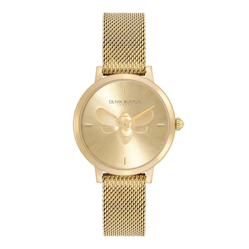 Signature Bee Ultra Slim Gold Mesh Watch