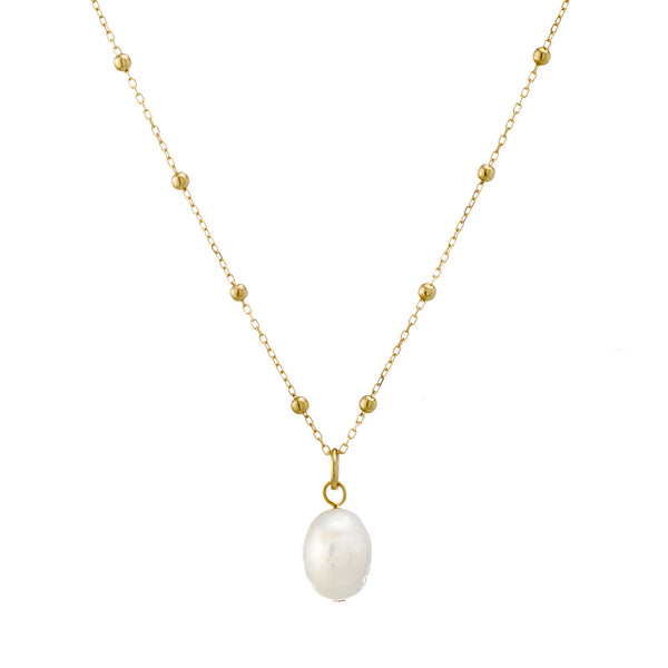 Baroque Drop Pearl Fancy Gold Necklace