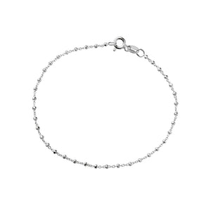 Petite Chain Bracelet With Hammered Beads