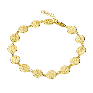 Gold Textured Multi Disc Bracelet