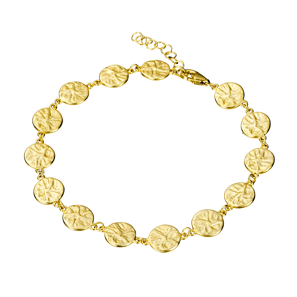 Gold Textured Multi Disc Bracelet