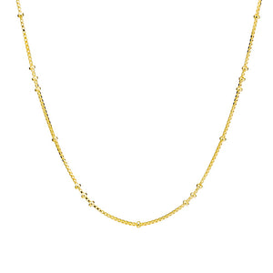 Gold Fine Venetian Chain With Bead Details