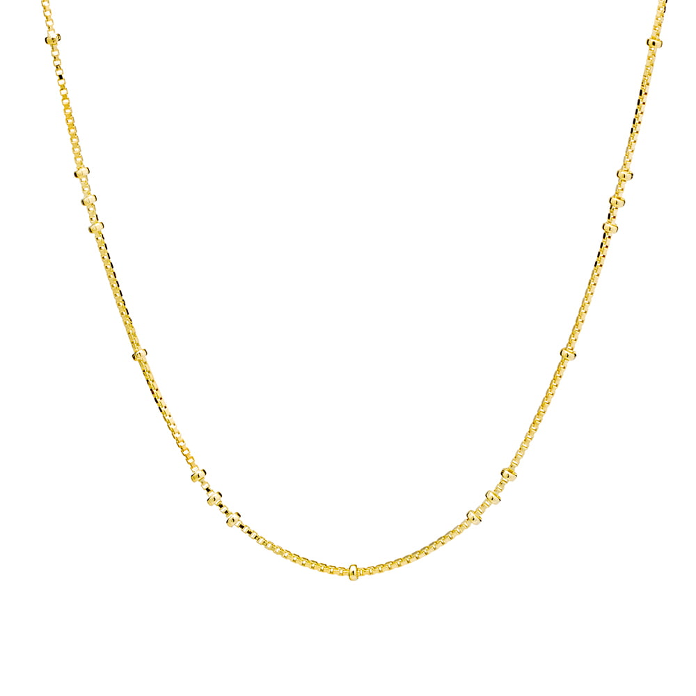 Gold Fine Venetian Chain With Bead Details