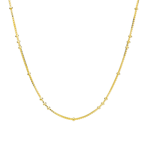 Gold Fine Venetian Chain With Bead Details