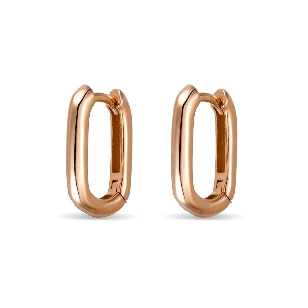 Rose Gold Oval Paper Clip Earrings