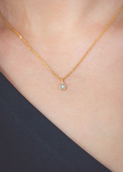 Georgini Diamond & Fresh Water Pearl Necklace