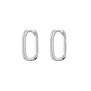 Fine Cz Paper Clip earrings