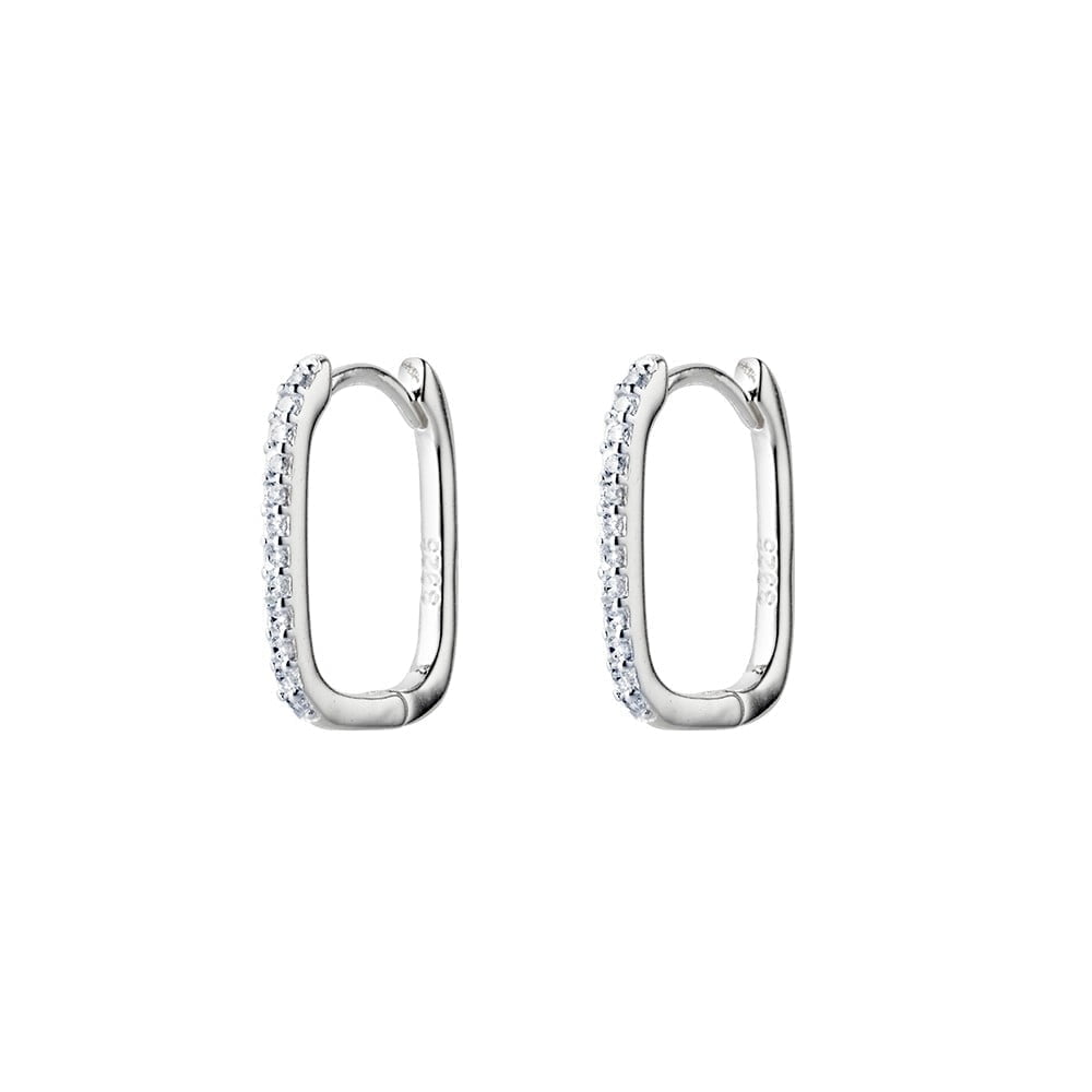 Fine Cz Paper Clip earrings