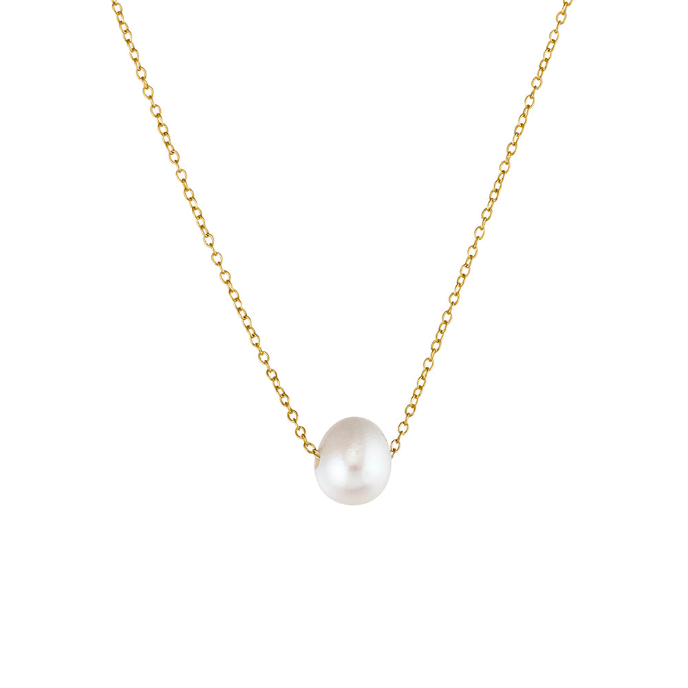 Gold Pearl Slider Necklace