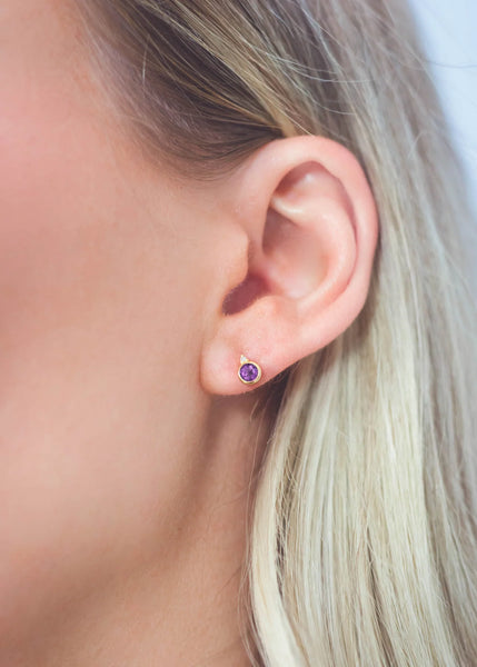 Georgini Diamond & Amethyst Earrings
