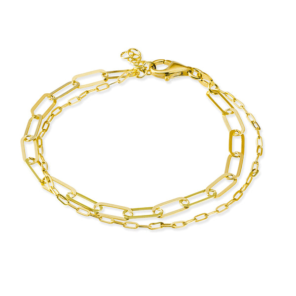 Gold Double Paper Clip Bracelet