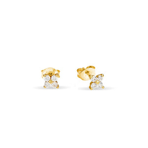 Gold Petite Flower Earrings